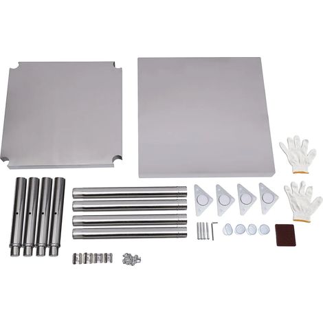 Table de préparation alimentaire, acier inoxydable, haute capacité de charge, Argent (1/2)