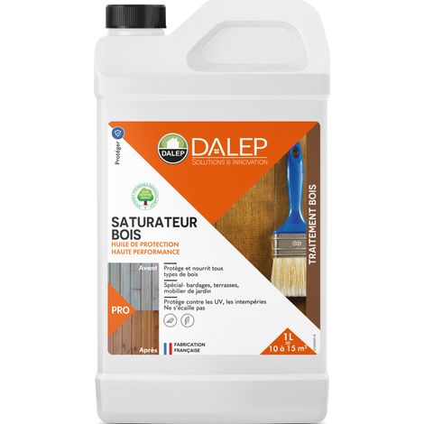 Dalep – Saturateur bois 1L – Protection UV et intempéries – Nourrit en profondeur – Pour tous types de bois
