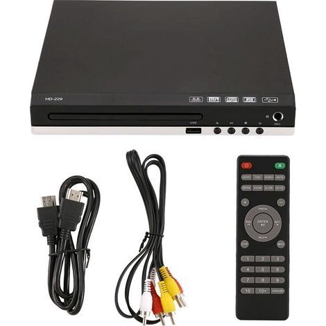Lecteur DVD HD 1080p CD/EVD/VCD Sorties Lecteur Multimédia Numérique Domestique avec USB et Microphone Prise Britannique (1/2)
