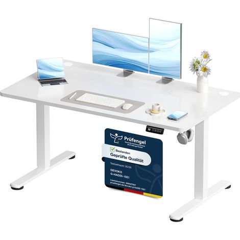 Bureau Assis Debout Électrique réglable en Hauteur 130 x 60 cm (1/5)