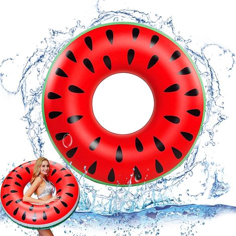Bouée gonflable en forme de pastèque, 120 cm, pour adultes, pour une utilisation en piscine et à la plage en été.-AquaForge (1/5)