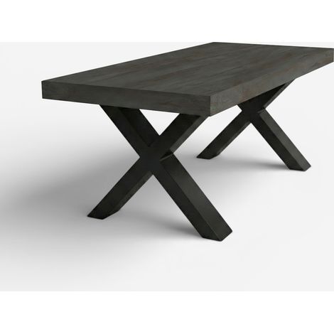 Tavolo da pranzo allungabile 12 posti 160/260x90 gambe nere Firenze - Nero