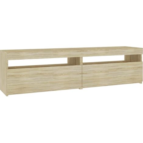 TV-Schränke 2 Stk. mit LED-Leuchten Sonoma-Eiche 75x35x40 cm vidaXL