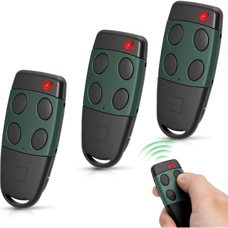 Set mit 3 Ersatzfernbedienungen für Cardin S449, 433,92 MHz, 4 Kanäle, kompatibel mit Cardin S449 QZ1/QZ2 Toröffnungssystemen, Referenz TXQ449100 und ersetzt die Referenz TXQ449200. (1/5)