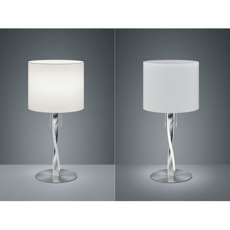 LED Tischlampe NANDOR mit Stoffschirm weiß und beleuchtetem Gestell, Höhe 62cm (1/5)