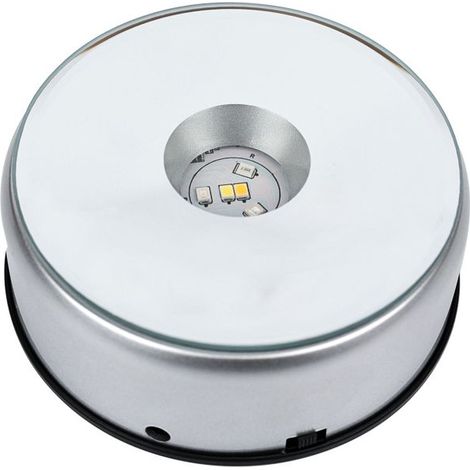 Kristall-Lichtständer – 90° drehbarer LED-Sockel – 3D-Innengravur – Weißes und farbiges Licht – 1 Stück (1/5)