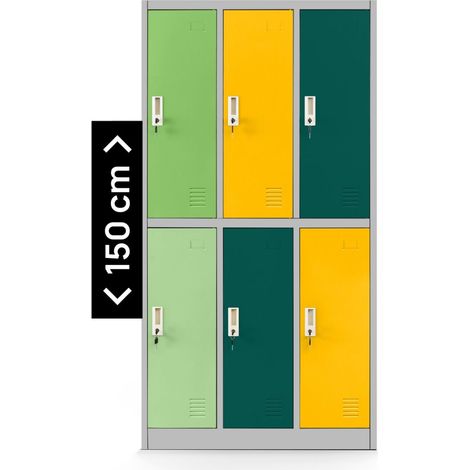 Armoire vestiaire modèle IGOREK, 1500 x 900 x 450 mm, gris multicolore (1/3)