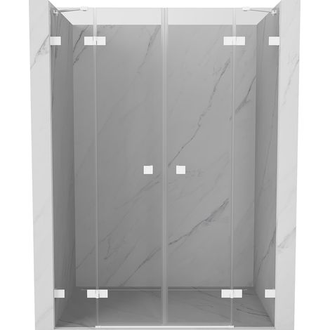 Mexen Lunar Duo Drehduschtüren 140 cm, transparent, weiß - 834D-140-000-20-00