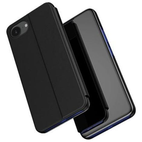Coque Clear View - iPhone 16e - Rabat Transparent TPU Verre Acrylique - Noir - 1 Pièce (1/5)