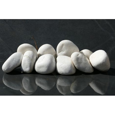 Große WEIßE Kiesel 100-200 - Pack 10 Kieselsteine