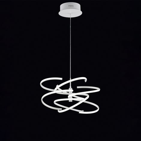 NEST Sospensione in metallo verniciato bianco diffusori silicone LED 100W 8000LM 4000K diametro 60cm (1/2)