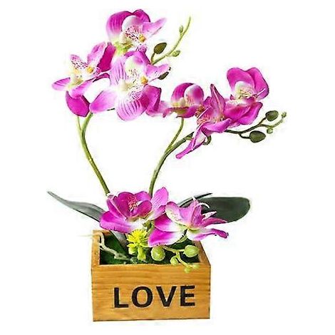 Fleur artificielle papillon orchidée pot bonsaï jardin DIY fête décoration de bureauviolet (1/5)