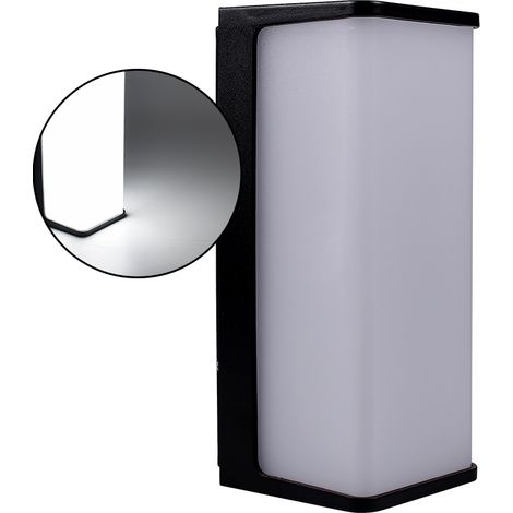 APPLIQUE DA ESTERNO A LED RETTANGOLARE DA PARETE IN PVC NERO LUCE FREDDA 6500K - ILLUMINAZIONE AD ALTA EFFICIENZA ENERGETICA (1/5)