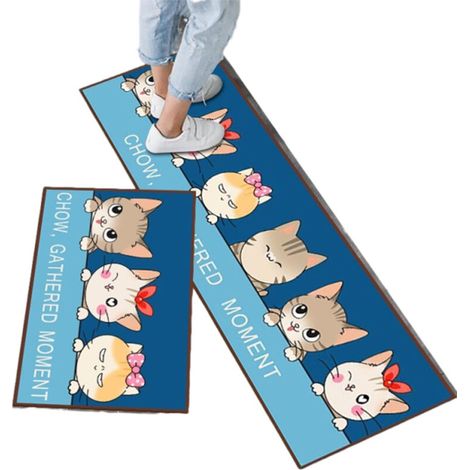Lot de 2 Tapis de Cuisine Antidérapants - Décoratifs et Absorbants, Doux pour le Sol - Pour Salon, Chambre ou Passage (1/5)