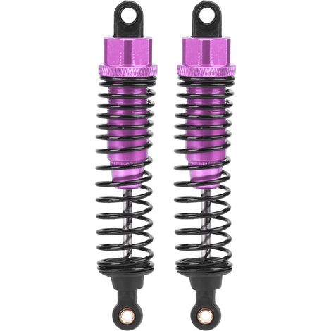 2 pièces Amortisseurs Métalliques 1/10 pour Voiture RC HSP, Accessoires Suspension Violet 85mm (1/5)