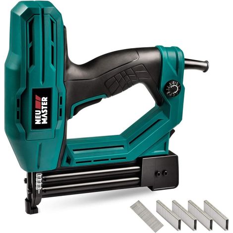 Agrafeuse Electrique, Cloueuse Electrique pour Bois Câble d'alimentation 2M avec 200 Agrafes et 800 Clous NTC0040 (1/5)