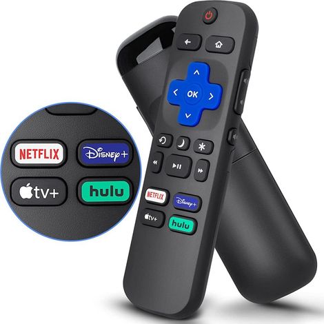 Télécommande de remplacement pour téléviseurs Roku TCL, Philips, JVC, RCA, Magnavox, Sanyo, LG, Haier Roku, avec boutons Apple TV+, Netflix, Disney+, Hulu (1/5)