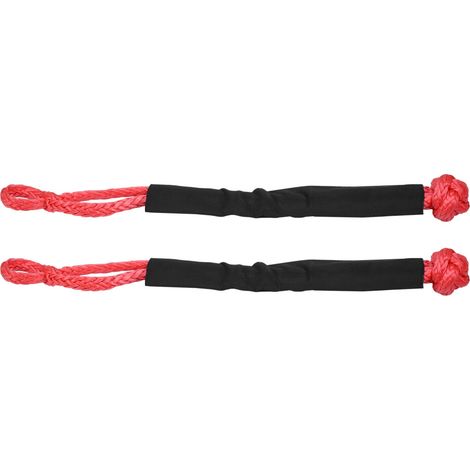 correas sintéticas de recuperación para remolque con cuerda de grillete suave, color rojo, capacidad de carga de 38,000 lb, repuestos para automóviles, cuerda de remolque de fibra.