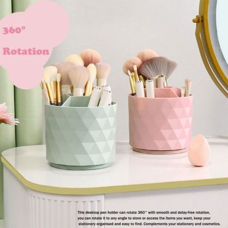 Pot a crayon bureau,organiseur de bureau,rangement bureau 360 °,porte stylo Avec 5 compartiments,porte-crayons Convient aux,rose (1/5)