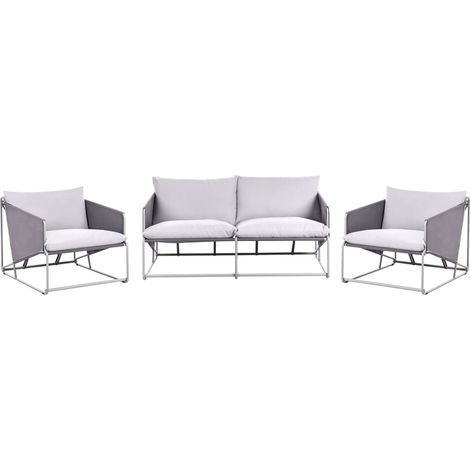 Gartensofa Set 4-Sitzer PONTE Metall Grau