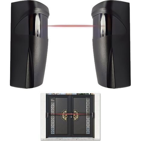 Carré Capteurs Infrarouges, 12 / 24V AC DC cellule photoélectrique infrarouge pour Porte Automatique et Garage, Détecteur de Mouvement de 20m, Compatible avec Systèmes d’Alarme de Sécurité et Garage (1/5)