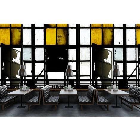 Papier peint panoramique design effet industriel Tapisserie panoramique design pour bureau Papier peint panoramique idéal pour salon (1/3)