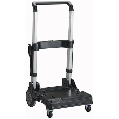 Stanley – Chariot de visite télescopique 100 kg – Poignée pliable en aluminium – 4 roues pivotantes 360° – Pour escaliers et surfaces planes