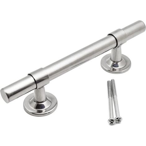 Poignée de porte en acier inoxydable, verrouillage double face, bouton de sécurité, poignée de porte commerciale, pour la maison, le bureau, le magasin, 2 cm de large x 22 cm de long (1/4)