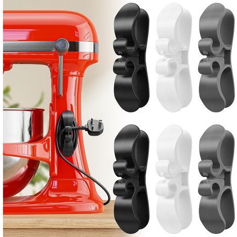 Lot de 6 organisateurs de câbles adhésifs améliorés pour appareils de cuisine – Compatibles avec friteuse sans huile, mixeur, cafetière et plus encore. (1/5)