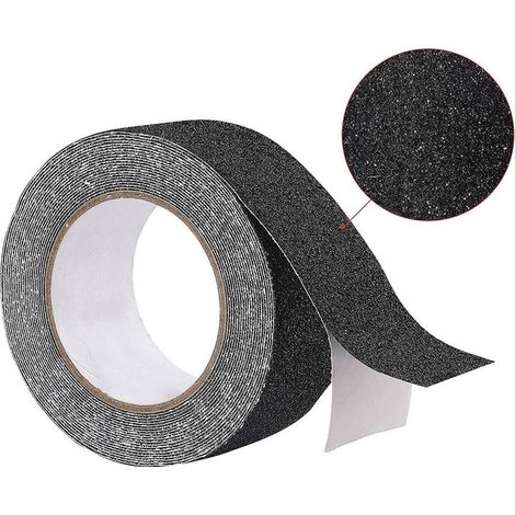 Anti-slip Stair Strip 5m x 2.5cm, Black Anti-slip Adhesive Tape, Anti-slip Adhesive Tape for Outdoor and Indoor Use, Waterproof Anti-slip Tape (1/5)