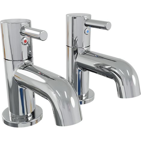 AKW Peg Lever Basin Taps Pair - Chrome
