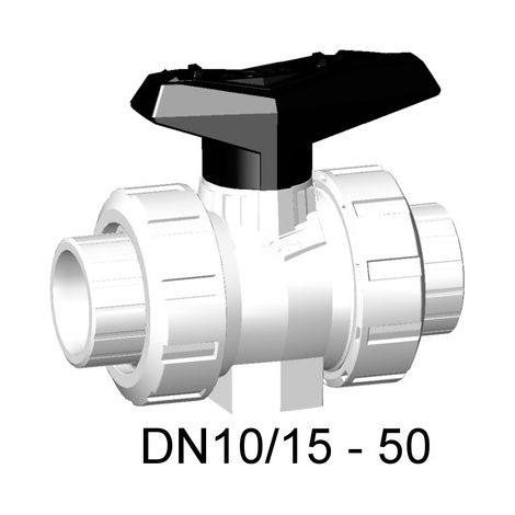 Vanne à bille GF 546 PVDF/FKM d 16 manchon SF