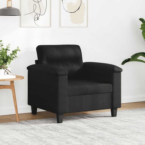 Chaise de canapé,Chaise de salon,Sofa noir 60 cm tissu microfibre (1/5)
