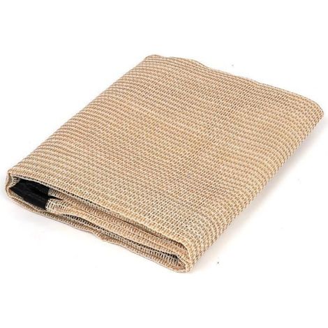 1 Voile d'ombrage rectangulaire, protection anti-UV, polyester beige, 1x1.8m, extérieur (1/4)