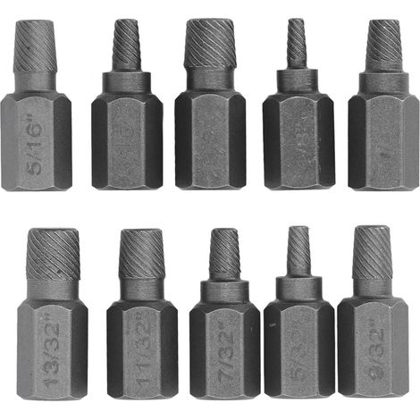 Decdeal Extracteur de vis endommagé, outil de retrait de goujon de boulon hexagonal pour la réparation et l'entretien 10 pièces (1/5)
