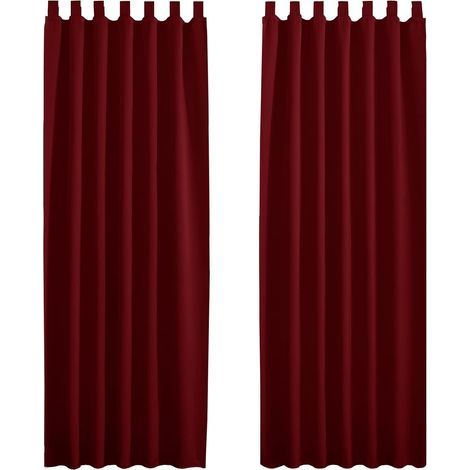 Rideaux rouges pour salon — Occultants, thermiques et résistants aux UV. Adaptés aux salons et aux chambres. 140 x 220 cm (Lot de 2 panneaux) (1/5)