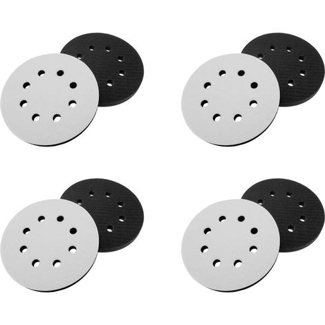 8 Pièces Séries 5 Pouce (125mm) Pad D'Interface éponge 8 Trous pour Les Tampons de Ponçage Et Les Disques de Ponçage à Boucles Et Crochets pour Le Polissage de Inégale (1/5)