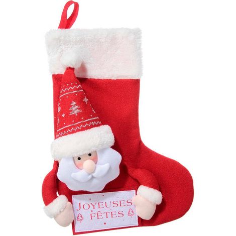 Calzino con testa di peluche - Babbo natale - Feeric lights & christmas (1/2)