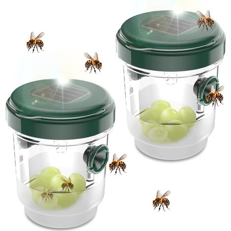 Piege Frelon Asiatique, 2 Pièces Piege A Guepes Et Frelons Exterieur À Suspendre solaires Piege A Frelon pour Bouteille Plastique pour Jardin Balcon Piege Moustique, Mouche, Moucheron (1/5)