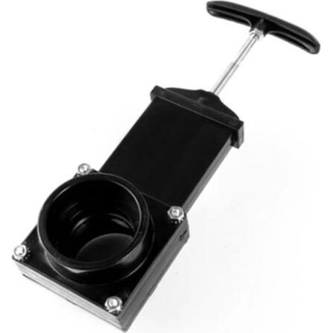 Valve de vidange pour camping-car, diamètre 50 mm, à glissière, noire, robuste et légère, pour eaux usées, compatible avec les caravanes et les fourgons aménagés. Valve anti-retour idéale pou
