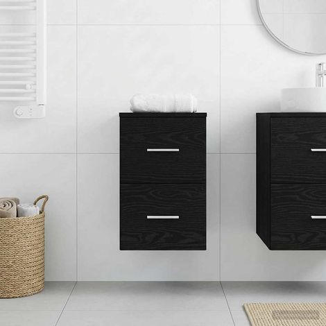 Gabinete de baño intermedio Roble Negro 30 x 41 x 50 cm
