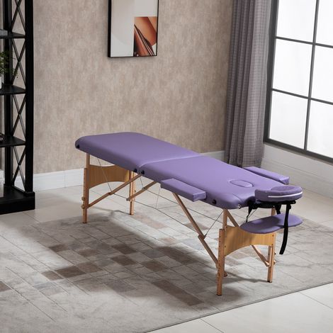 Camilla Plegable con Altura Ajustable 67-92cm para Uso Profesional de Belleza Acupuntura y Fisioterapia 210x81cm Púrpura (1/5)