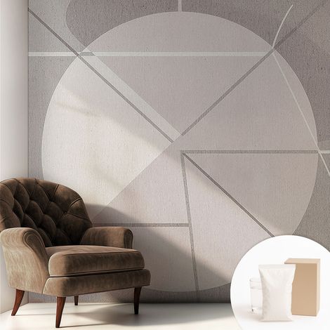 Fototapete Tapete Vliestapete mit Kleber - trendige Wanddeko - Schlafzimmer - Wohnzimmer Abstrakte Geometrie 250x250 cm (1/5)