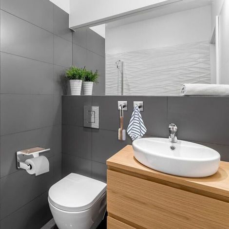 Porte Papier Toilette - Acier Inoxydable 304 - Tablette Intégrée - Fixation Murale Adhésive Ou Visée - 13,5 X 10,5 X 9 Cm (1/4)