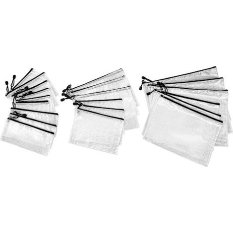 Lot de 21 sacs à fermeture éclair (7 tailles) pour organiser les fournitures scolaires et de bureau (1/5)