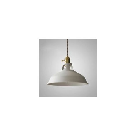 Lampada a sospensione industriale, plafoniera retrò E27, illuminazione decorativa, lampadario vintage in metallo, per cucina, camera da letto, sala da pranzo (bianco) - Crezuo