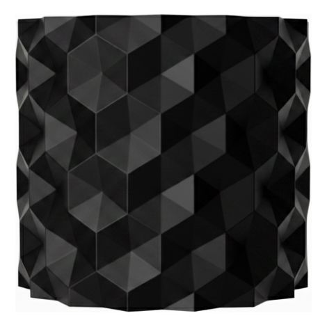 Vaso decorativo nero con motivo a esagoni rovesciati