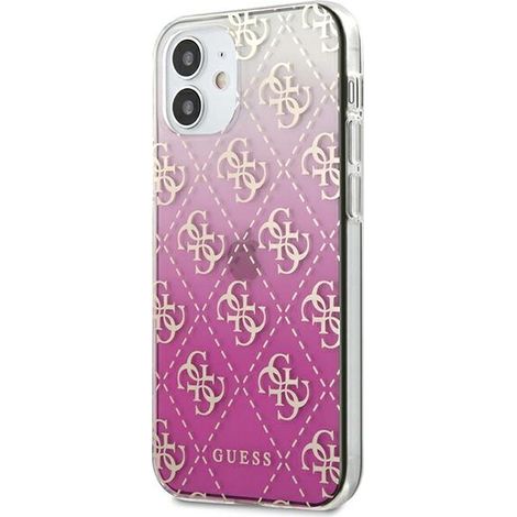 Funda rígida rosa Guess GUHCP12SPCU4GGPI para iPhone 12 mini de 5,4 pulgadas, 4G, con efecto degradado. (1/2)