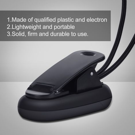 Lampe LED à Clip Double Bras Réglable pour Pupitre et Bureau (6 Perles) (1/5)