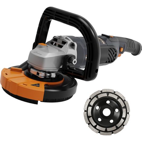 Smerigliatrice per calcestruzzo, MAXXT professionale 125 mm, con potente motore da 1500 W, kit di restauro senza polvere, smerigliatrice angolare e per intonaco versatile